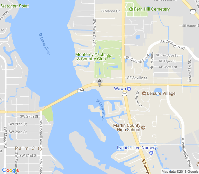 map of Sovereign Yacht Sales at Stuart, FL